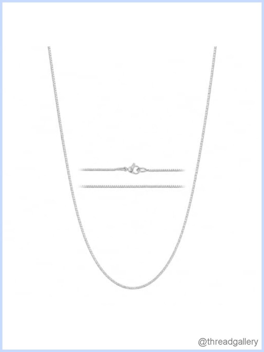 24K White Gold Plated Stainless Steel 1.2mm Box Chain Necklace